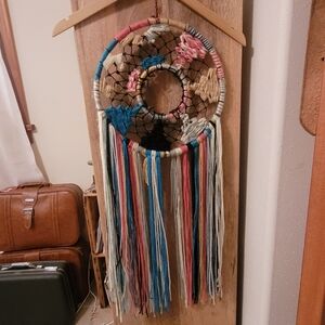 Colorful Macrame Wall Hanging Dreamcatcher with Tassels 30" Long